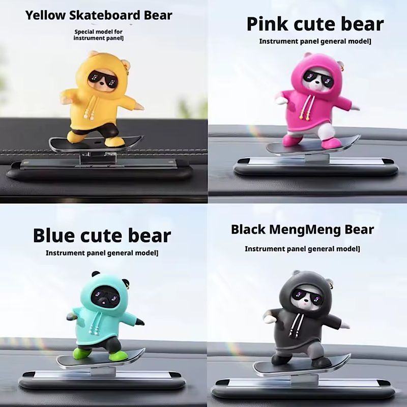 گجت پارک فون خودرو مدل خرس اسکیت سوار متحرک